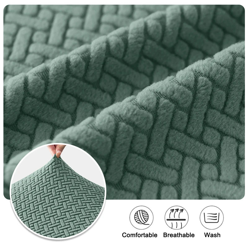 coussin banquette vert tissé motifs géométriques moderne housses extensibles polaire 100 polyestère