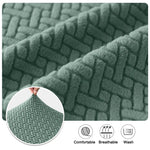 coussin banquette vert tissé motifs géométriques moderne housses extensibles polaire 100 polyestère