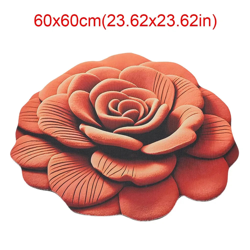 tapis fleur rose relief moderne polypropylène maison chambre rouges bleus verts violets noirs blancs