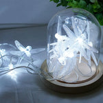 guirlande lumineuse libellules transparente 10 led 1.5m batterie décoration vacances chambre mariage anniversaire festival