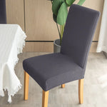 Housse chaise moderne gris foncé rayures horizontales élastique imperméable polyester