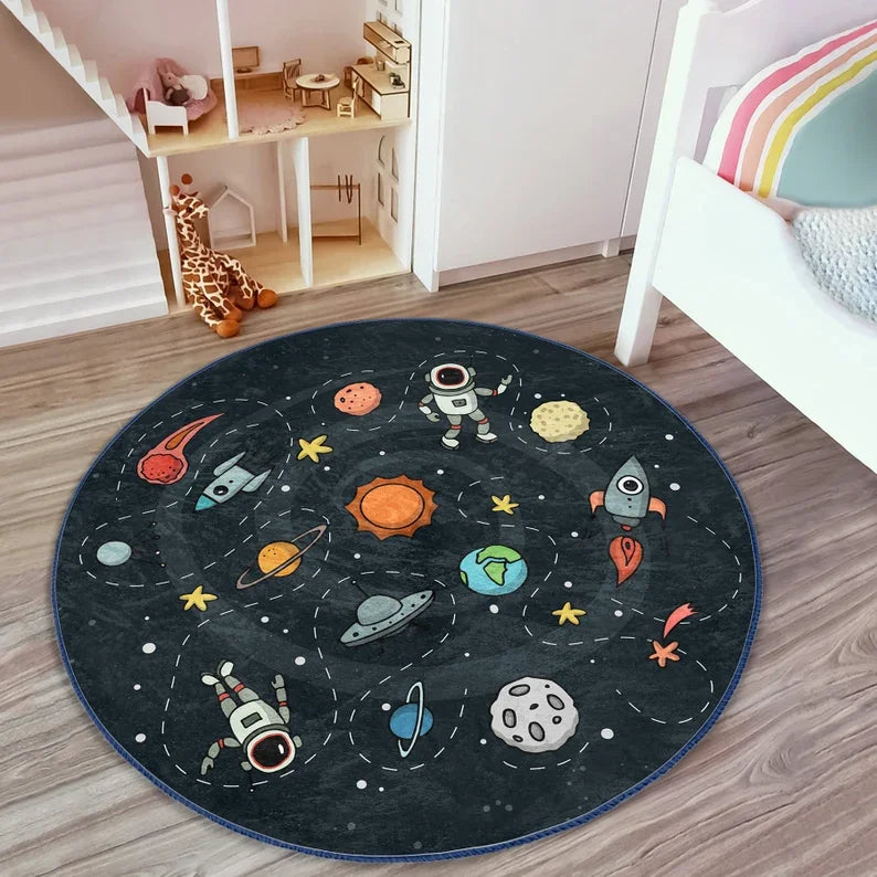 tapis violet alien espace géométrique moderne salon chambre salle bain multifonctionnel polyester aubusson