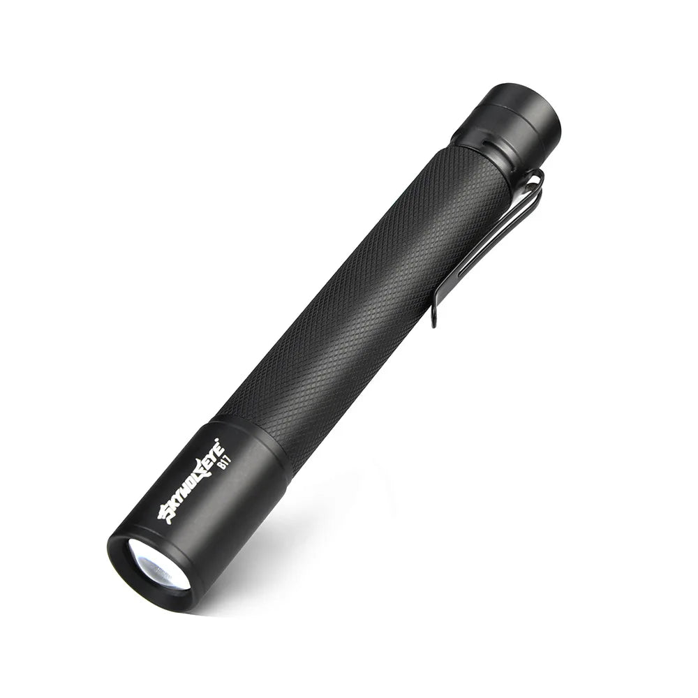 lampe torche led noire moderne télescopique texture carbone cordelette portable