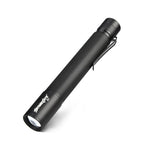 lampe torche led noire moderne télescopique texture carbone cordelette portable