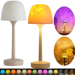 lampe table moderne beige rechargeable led ambiancé projection d'ondulation d'eau texture mat base plate