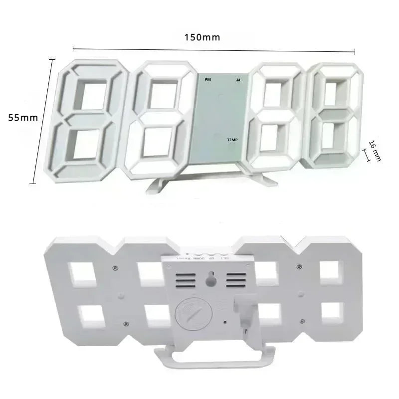 horloge numérique moderne horloge table bleu blanc vert pieds numeros geometriques
