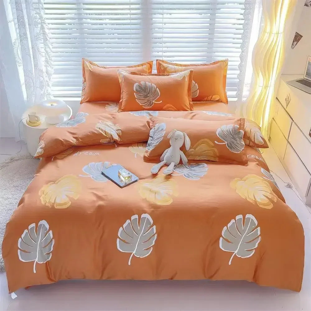 Housse de couette 160x200 cm couleur bleu marine sur lit double