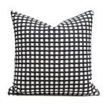 coussin géométrique laine coton contemporain beige gris noir décoratif sofa lit voiture