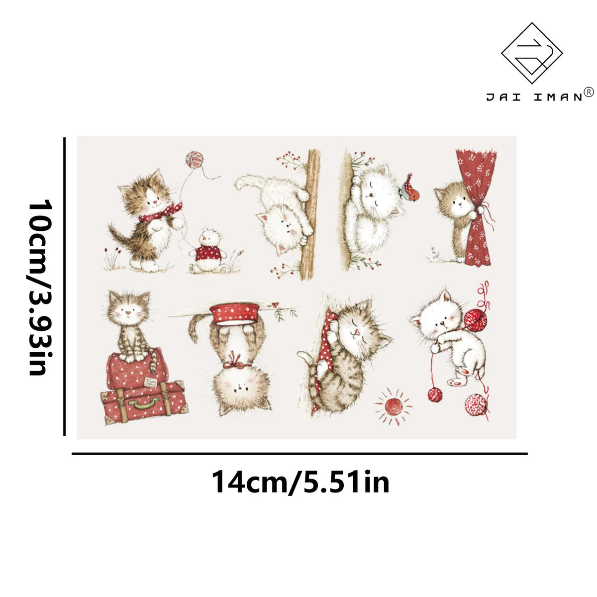 autocollants decoratifs opaques chats mignons motifs floraux objets maison cartoon tasses theieres livres chaises