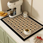 tapis cuisine absorbant antidérapant décoratif séchage vaisselle pose tasse moderne