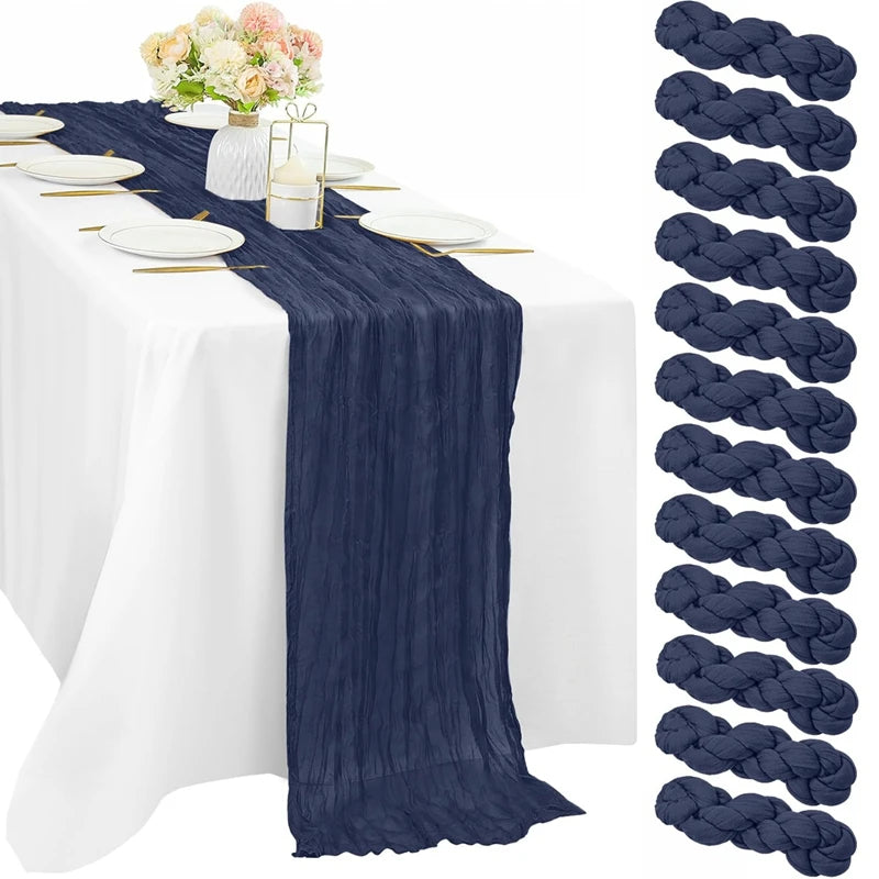 nappes longues décoratives plissées couleurs lilas rose beige semi transparentes romantique table runners