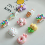 bijoux cuisine pâte sucre fleurs bonbons nuages multicolore opacité 20x18mm 20x17mm 19x16mm 23x14mm 17x17mm
