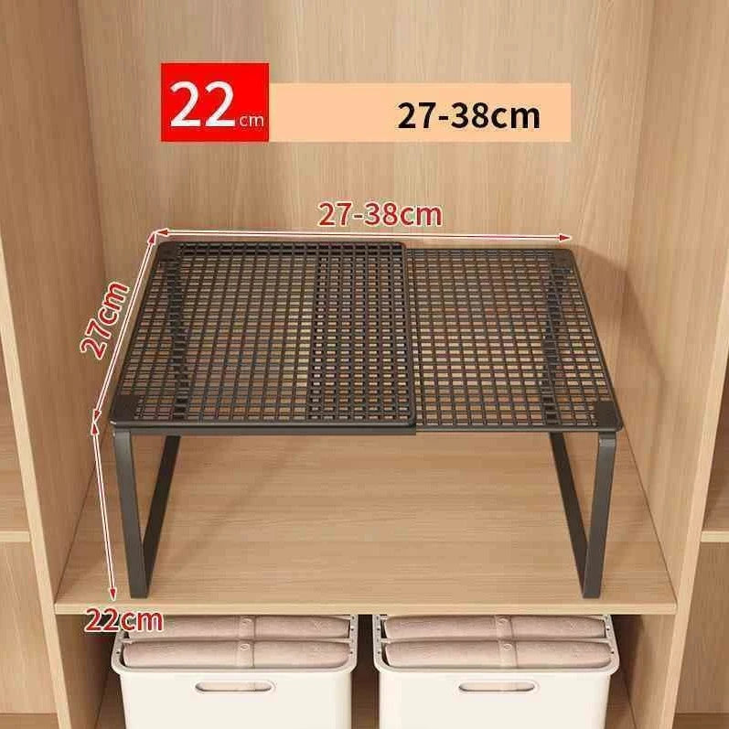 étagère rangement extensible métal blanc moderne grille fixée clips armoire