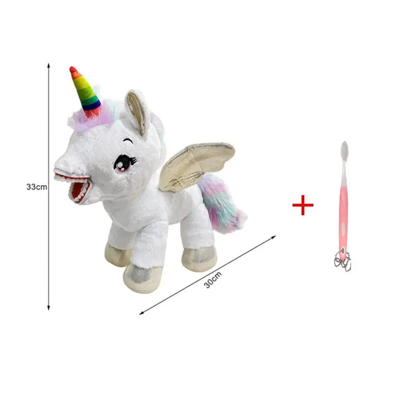 jouets peluche animaux tigre girafe lion dents brossage éducation cadeaux doux imitation dentistes