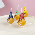 bougies d'anniversaire nounours chapeau fête couleurs marron vert bleu jaune festive opaques