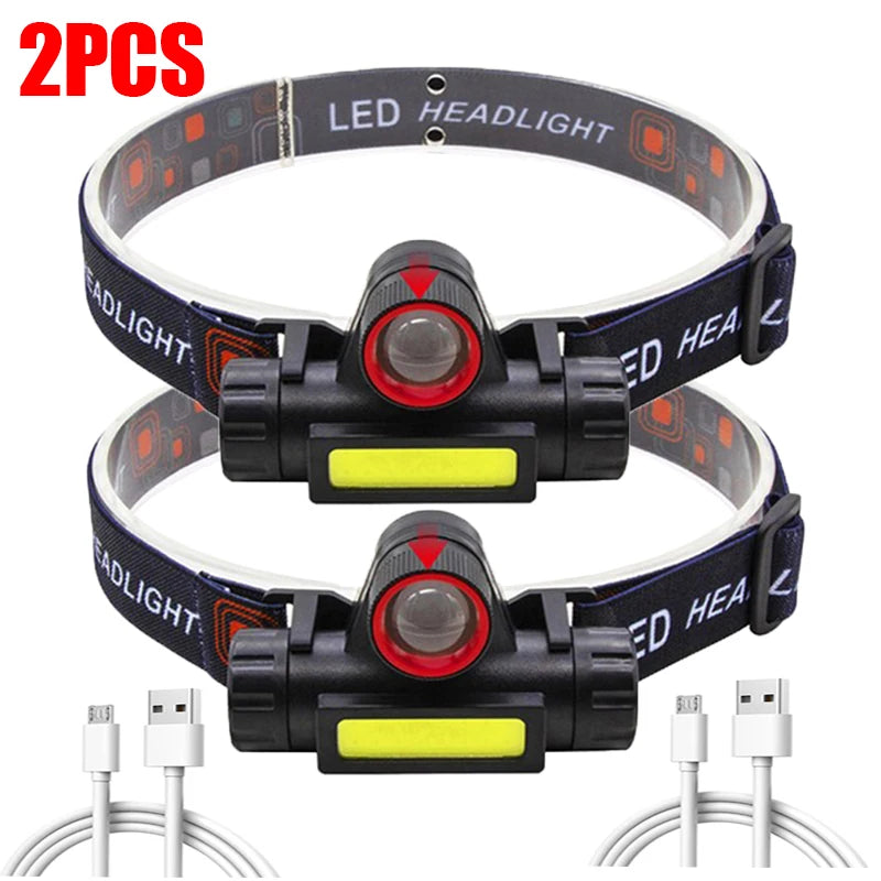 lampe frontale led noire geometrique moderne ceinture ajustable cable usb rechargeable camping running