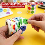 stickers adhésifs smiley faces couleurs vives simple enfantin rouge bleu vert violet jaune 25cm