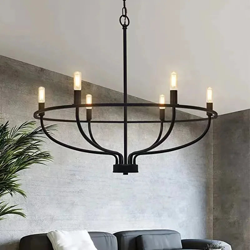 lustre suspendu moderne or antique noir mat base e12 chaîne suspension
