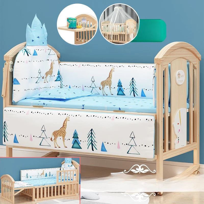 lit bébé multifonctionnel hauteur réglable filet moustiquaire table langer moderne