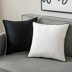 taies d'oreiller velours noir blanc simples moderne 60x60cm 45x45cm pack coussins