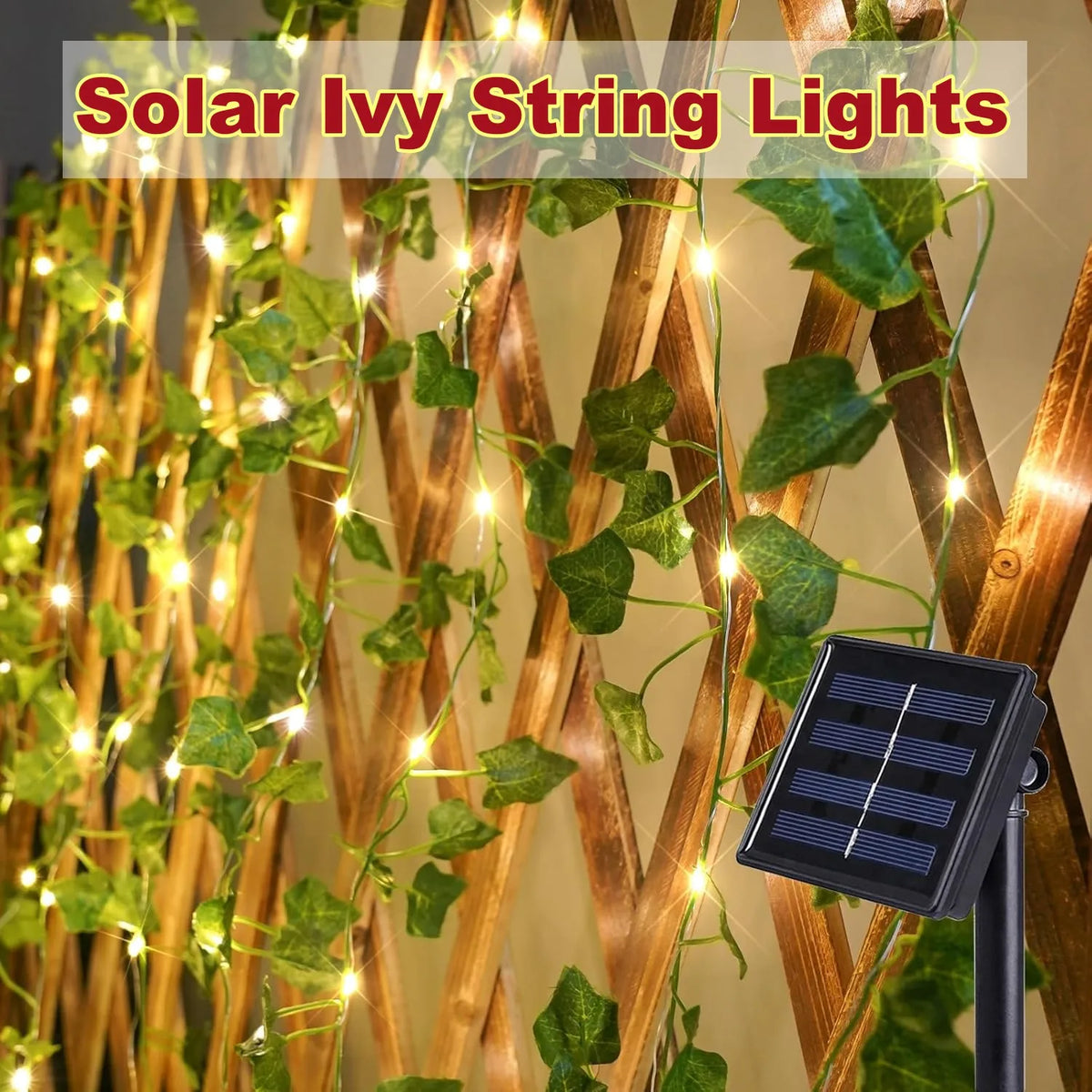 guirlande lumineuse solaire feuilles vertes led blanc moderne décoration extérieure vacances modes ivy string