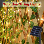 guirlande lumineuse solaire feuilles vertes led blanc moderne décoration extérieure vacances modes ivy string