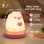 veilleuse animale rechargeable usb interrupteur tactile moderne nuit chambre blanc rose.orange.vert