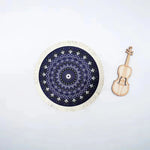 serviettes table multicolores mandala franges blanches ethnique boho chic violon miniature bois