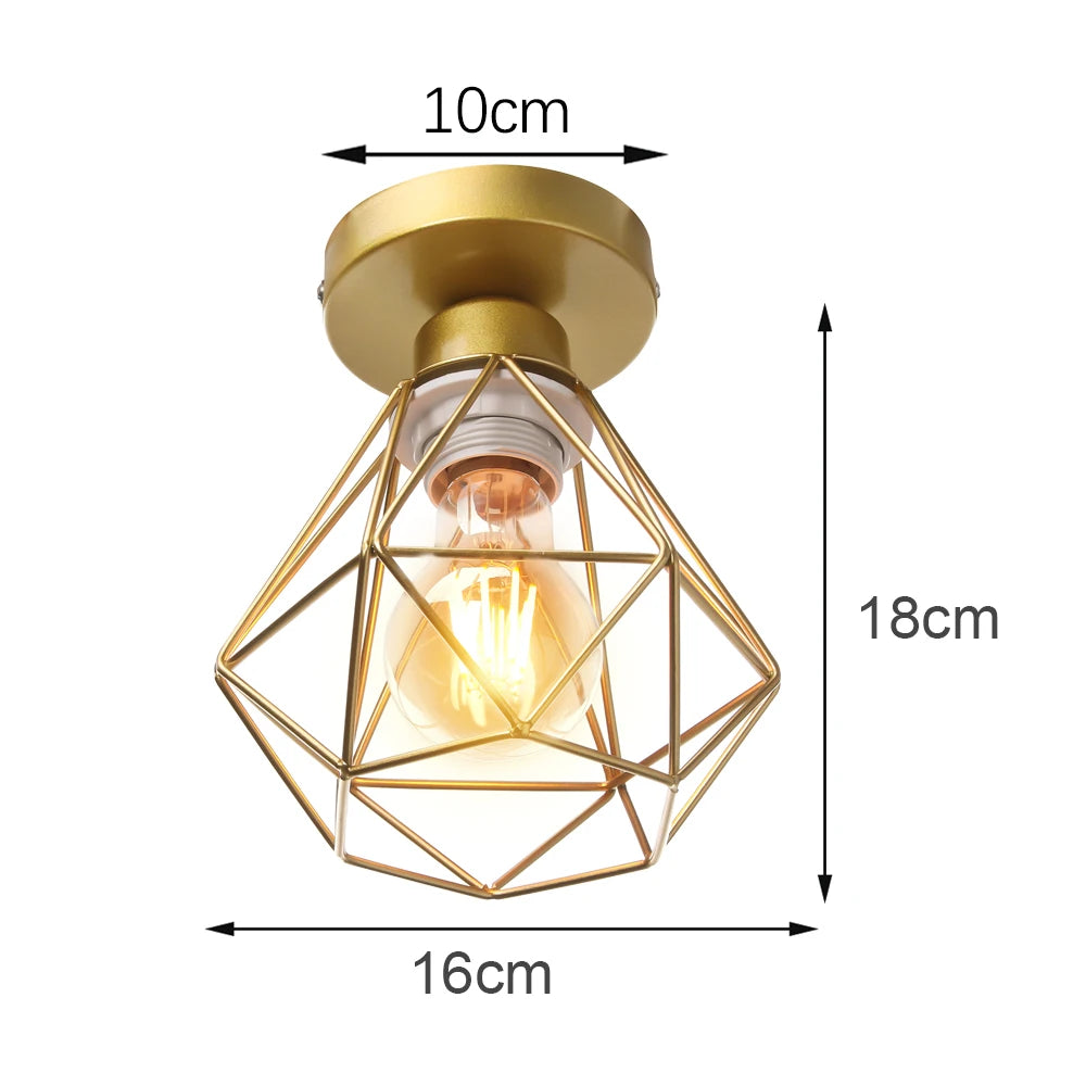 lampe moderne or structure métallique géométrique éclairage quotidien chambre cuisine salle manger entree