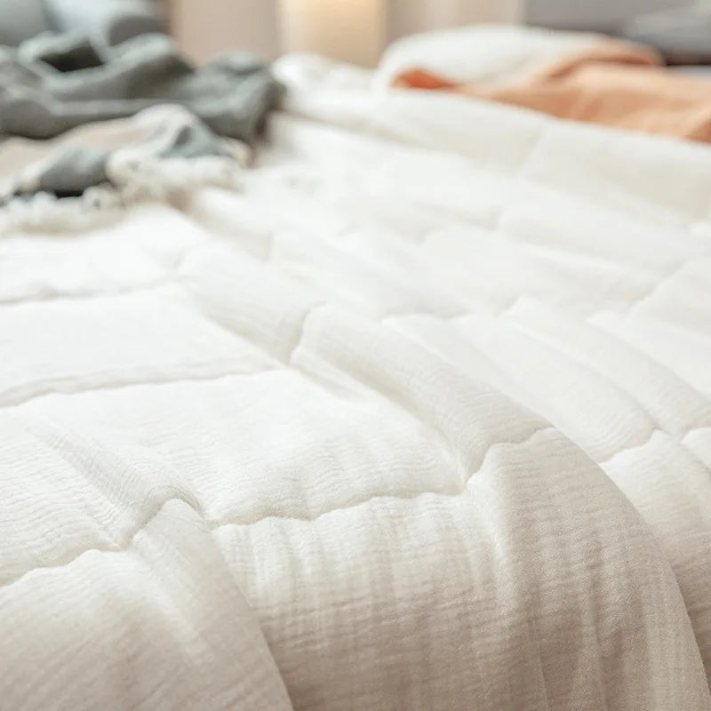 couette coton patchwork été lit double maison lavable blanc rose simple