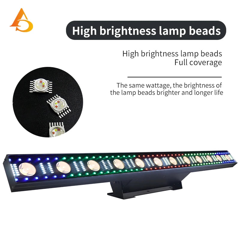 lampe murale led noire moderne 12x3w rgb 84 puces 60249 flux lumineux clips