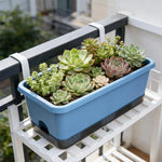 pot fleurs rectangulaire moderne vert blanc bleu drainage auto arrosant lisse pratique
