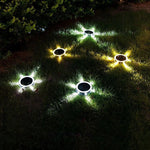 lampe solaire moderne panneaux solaires cercles lumineux noir argenté extérieure contemporaine ip65 led jardin
