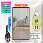 rideau porte magnétique maille fine noir anti moustiques été moderne adhésif 90x210cm opacité