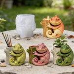 cache pot silicone forme lézard rose orange vert décoratif animalier succulente fleur artificielle