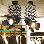 Spot lumineux moderne industriel noir structure zigzag fixation ampoule diffuseur plaque protection