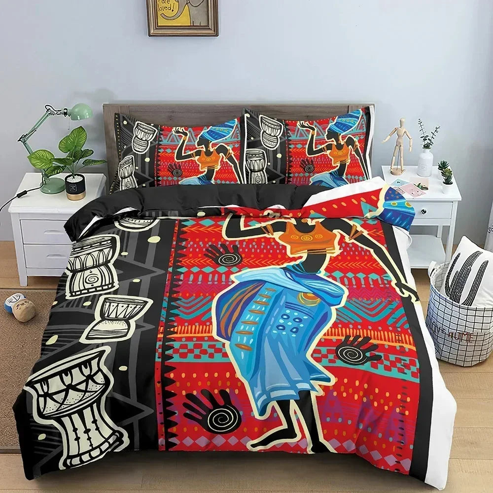 Housse de couette orange vue de face