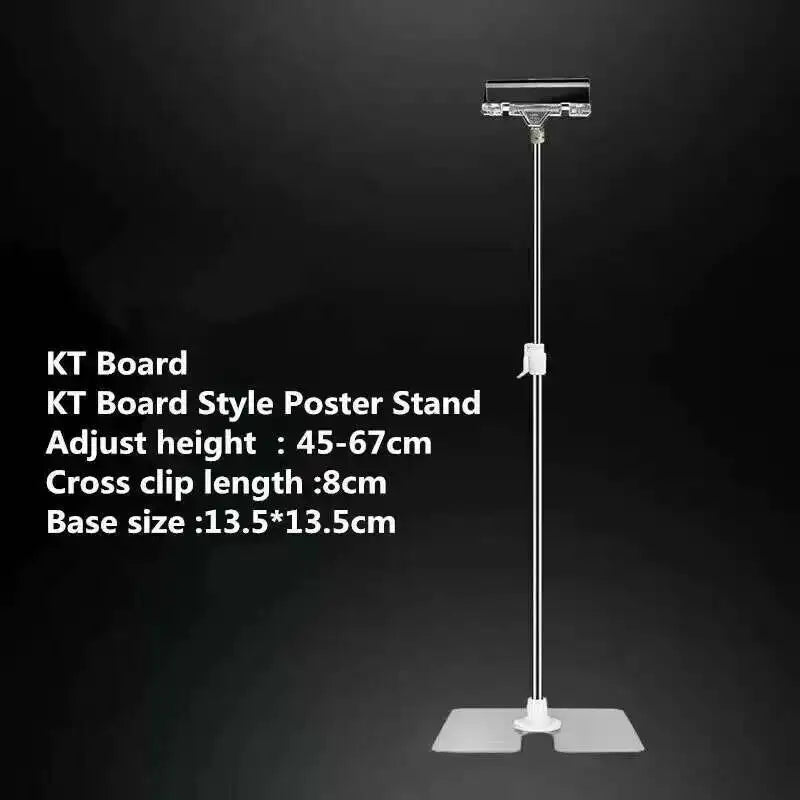 support d'affichage réglable acier inoxydable noir moderne clips ajustement hauteur affiche clip aluminium base