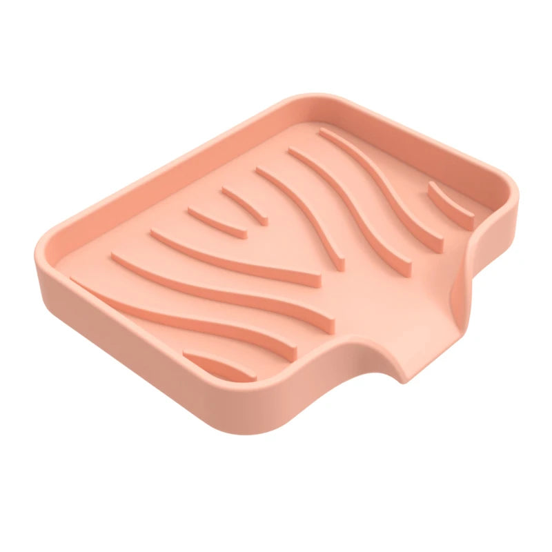 support savon silicone auto drainant adhésif moderne salle bain évier cuisine couleur unie
