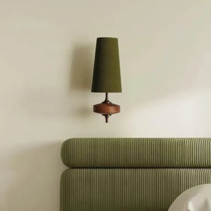 lampe murale led moderne bois marron abatjour texturé vintage chambre salon