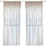 rideaux blancs broderie florale transparents classiques fenêtre romantiques chambre coucher