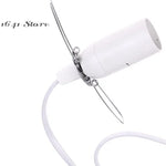 support ampoule suspendu blanc rond moderne clips ampoule E14 câble prise EU interrupteur