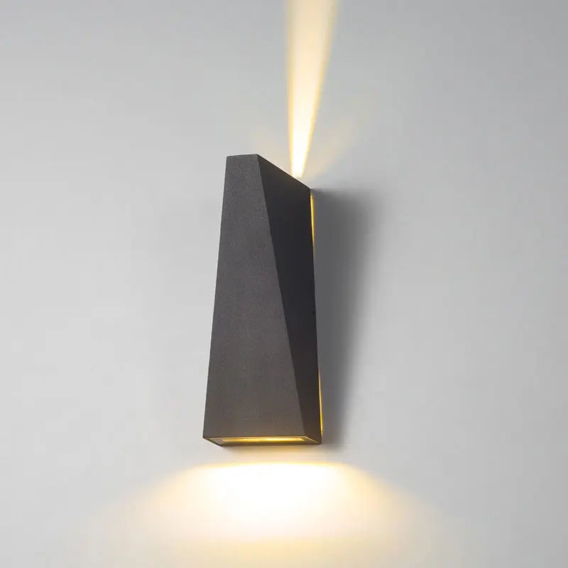 applique murale led moderne noir verre trempé économe énergie hydrofuge bouton poussoir