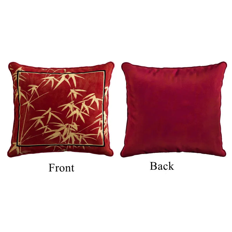 coussin carré velours fleur peony oiseau classique vert rose violet blanc