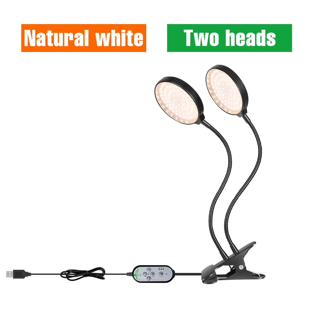 lampe croissance led noir moderne minuterie usb 5v têtes crochets réglable auto
