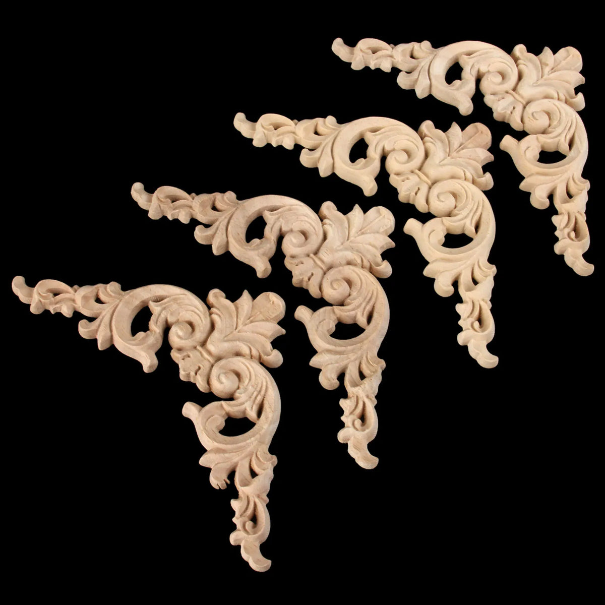 corniche décorative baroque ornements floraux bois sculpté ajustement meubles murs portebiancheclair