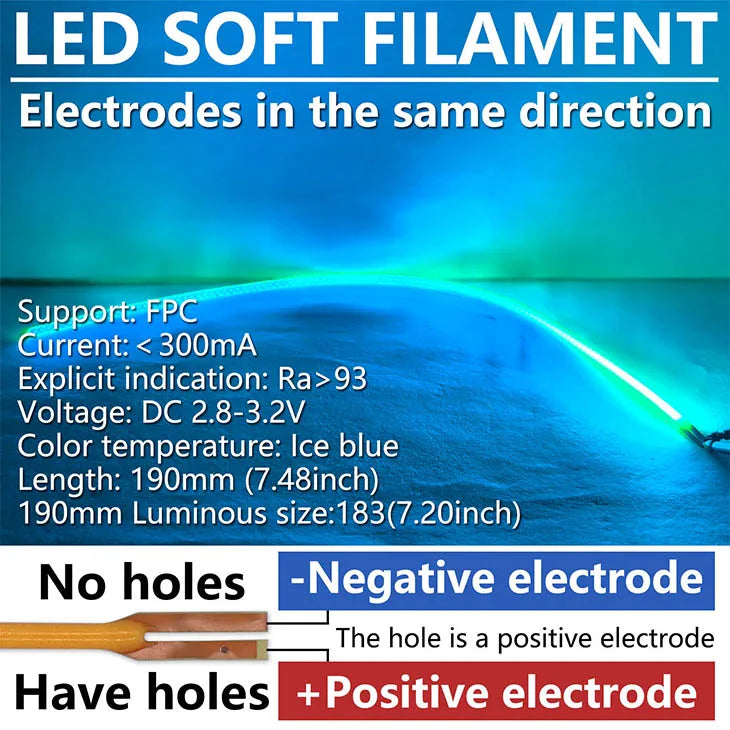 filament led souple 190mm rouge vert bleu rose technologie bricolage diy đèn led