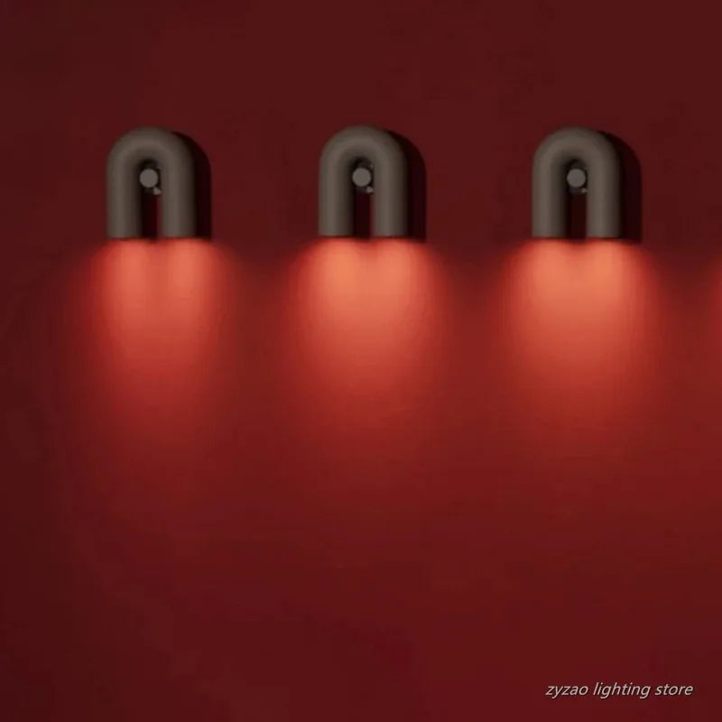applique murale led moderne minimaliste gris noir marron deux lumières fixée mur chambre salon