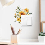 autocollant mural décoration plante fleur verte feuille moderne chambre salon pvc blanc