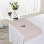 serviettes table unies modernes coton polyester blanc gris clair rose pâle vert pastel opaques